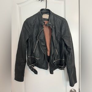 We The Free Free People Fenix Vegan Moto Jacket Small Black OB1010147